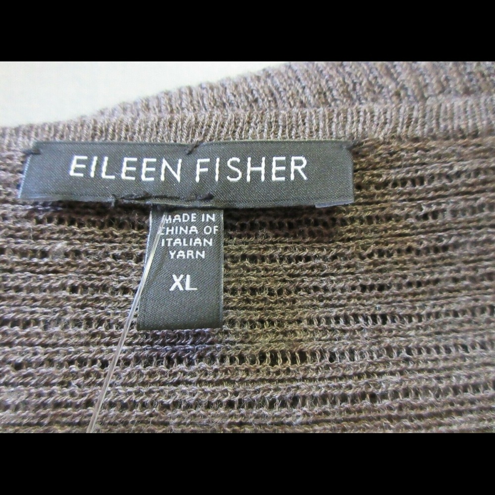 Eileen Fisher gray wool crepe zip cardigan XL - Picture 3 of 3